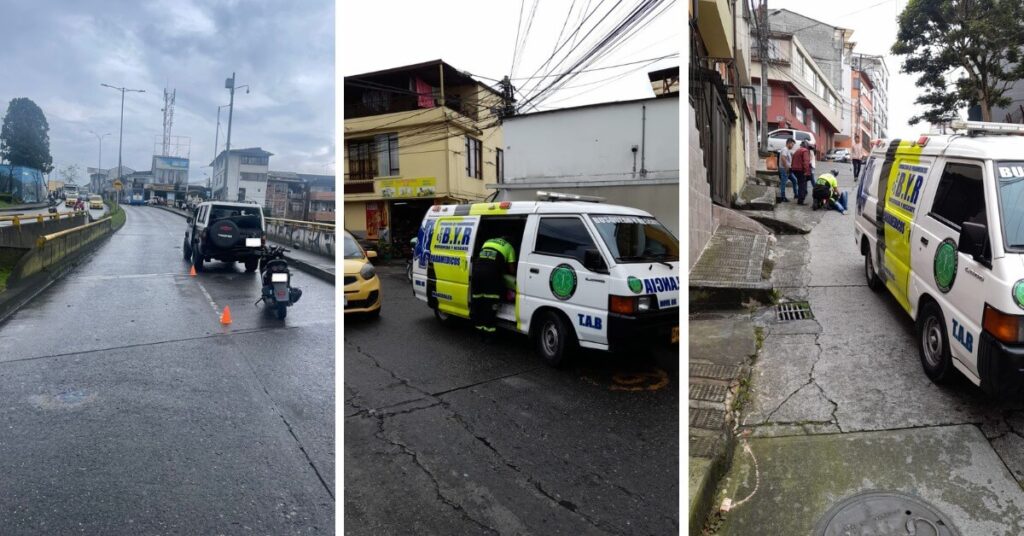 Lesionados varios motociclistas en accidente de tráfico en Manizales