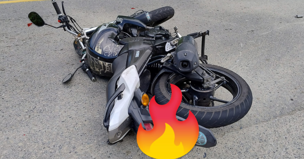 Choque de moto y camioneta en Cementos Caldas dejó un lesionado