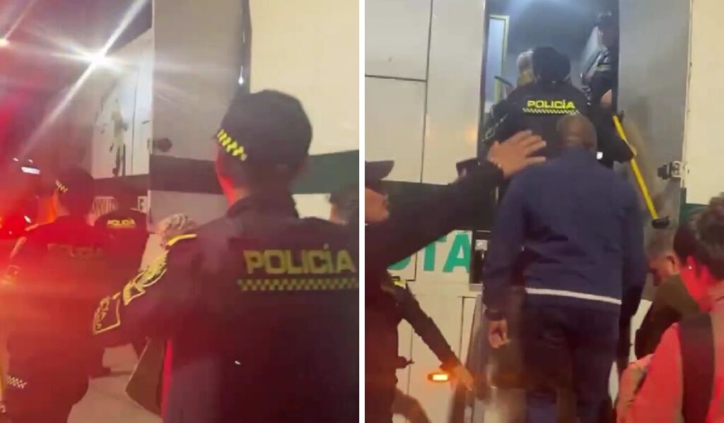 Policía ayuda a los bogotanos a regresar a sus hogares en medio del paro