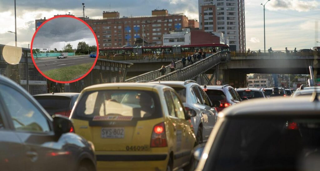 trancón por marchas de motociclistas y buses desviados