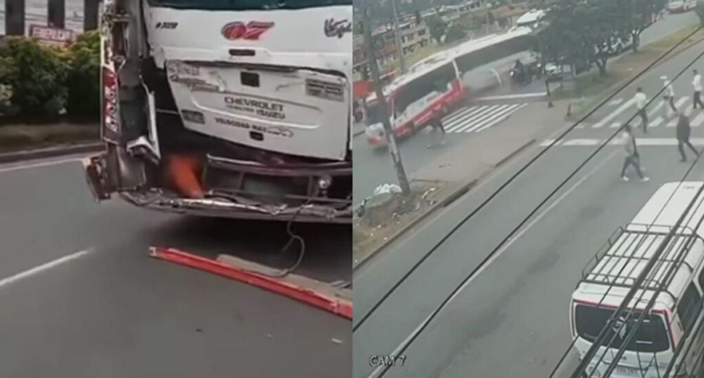 video de bus sin frenos que dejó 2 muertos y 14 heridos