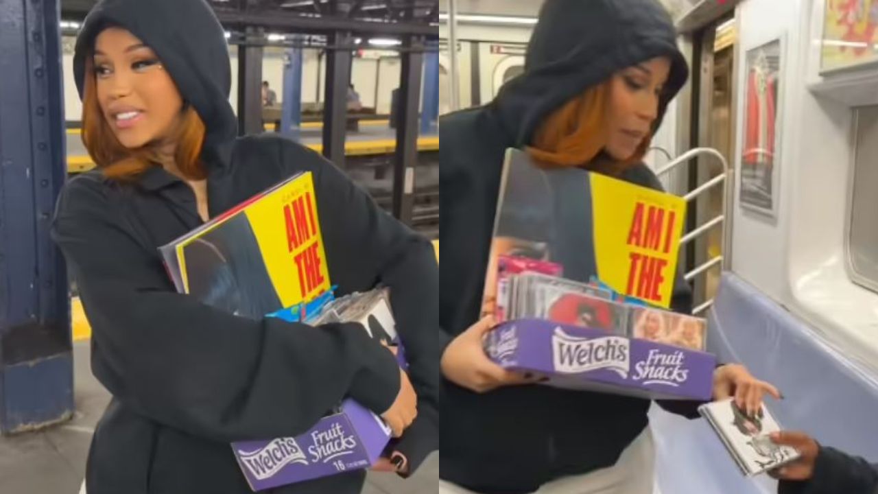 Cardi B promociona álbum en el metro de Nueva York