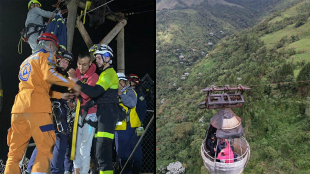 VIDEO. Así fue el rescate de las cinco personas atrapadas en un teleférico de Villamaría, Caldas