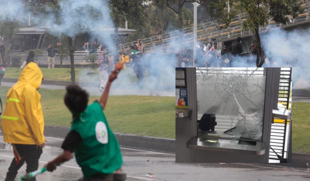 Disturbios cerca de Corferias: trancones, daños y caos total en la Calle 26