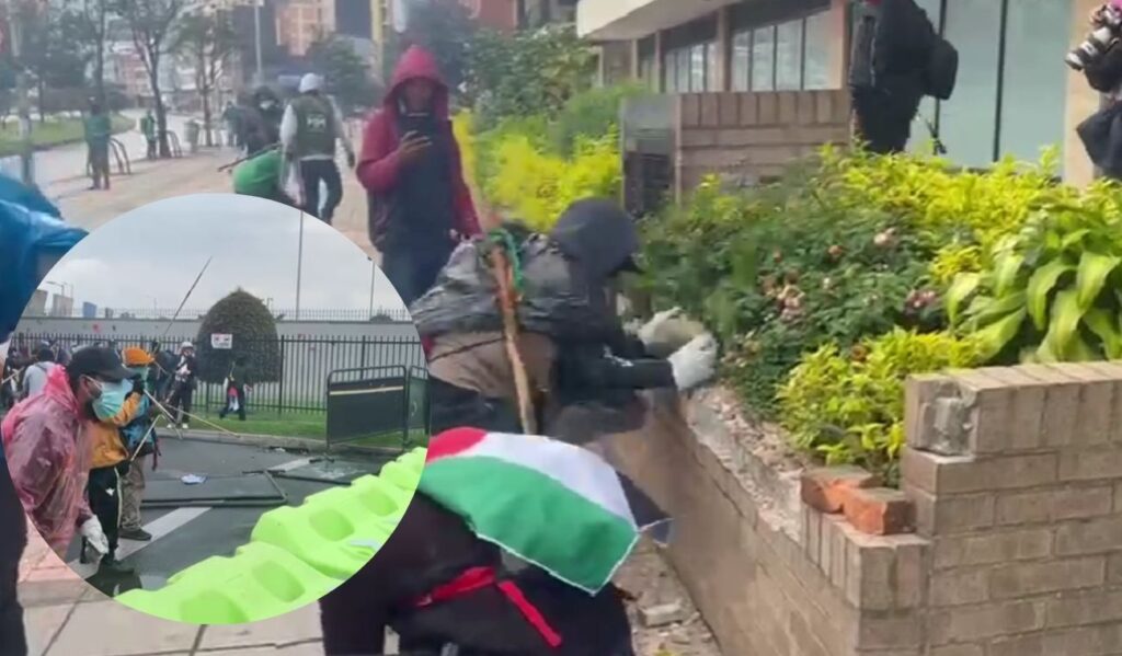 Fuertes disturbios cerca de la embajada de EE.UU. en Bogotá este viernes
