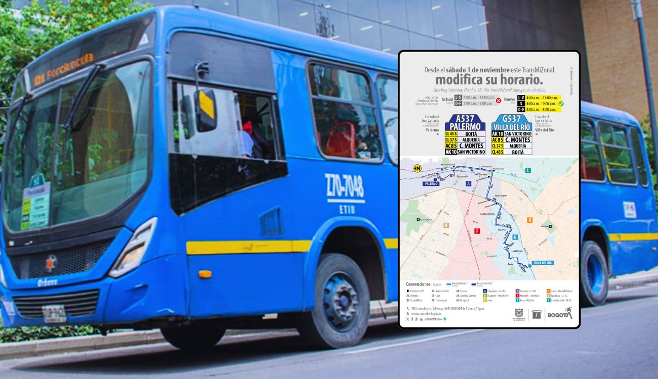 TransMiZonal A537 – G537 modifica horarios: evite enredos en su viaje